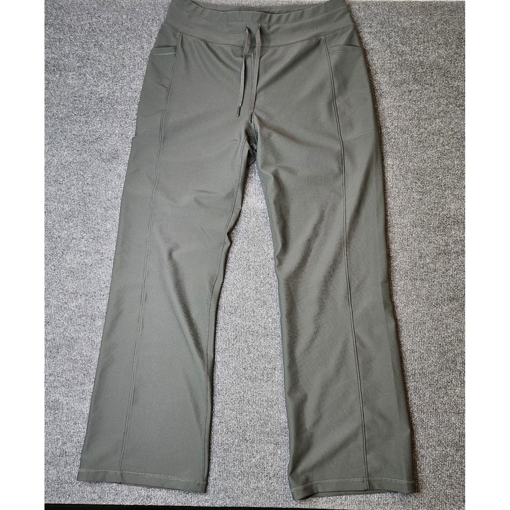 32 Degrees Cool Women's Ribbed Knit Drawstring Pants Wide Leg Size XL Green - Picture 1 of 8